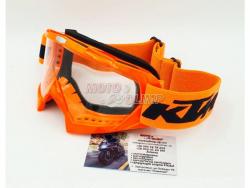 Маска (очки) КТМ оранжевая с прозрачной линзой