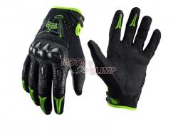 Мото перчатки кожа+текстиль FOX Bomber зеленые