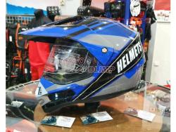 Шлем со стеклом (мотард) "VLAND" синий р. XL