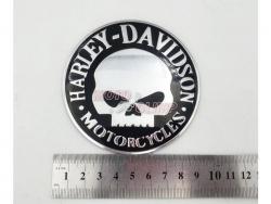 Шильдик на бензобак (эмблема) Harley-Davidson, череп (90мм)